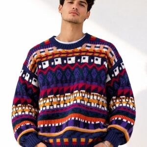 Vintage 90s Gulf Traders Multicolor Crewneck Sweater